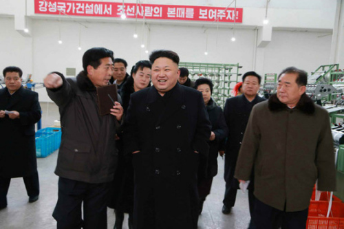 金正恩视察金正淑纺织厂赠送亲笔题写厂名(图)