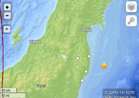 日本东部海域发生5.5级地震震源深度10公里