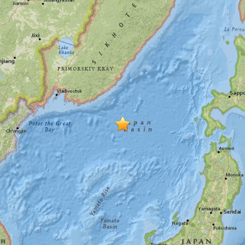 俄东部海域发生5.1级地震震源深度约386公里