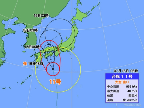 强台风将登陆日本列岛暴雨巨浪或一并来袭(图)