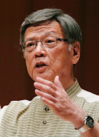 冲绳知事演讲反对美军基地搬迁促政府正视民意