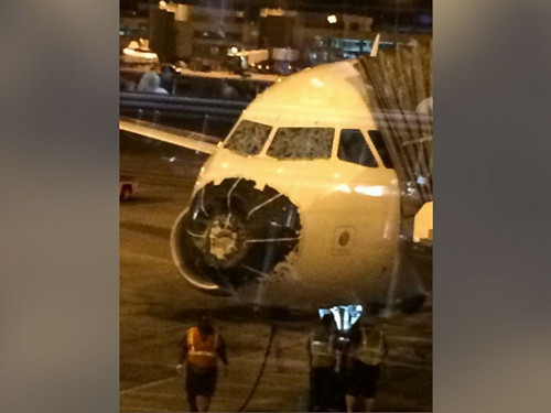 美国达美航空客机飞行中遇冰雹顺利紧急迫降