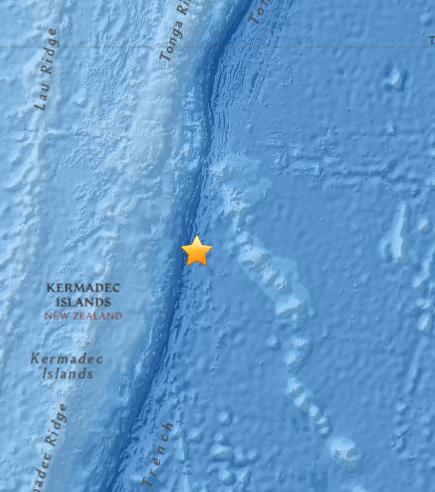 新西兰海域发生5.6级地震震源深度13.2公里