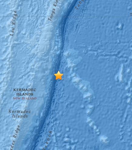 新西兰海域发生5.2级地震震源深度43.2公里