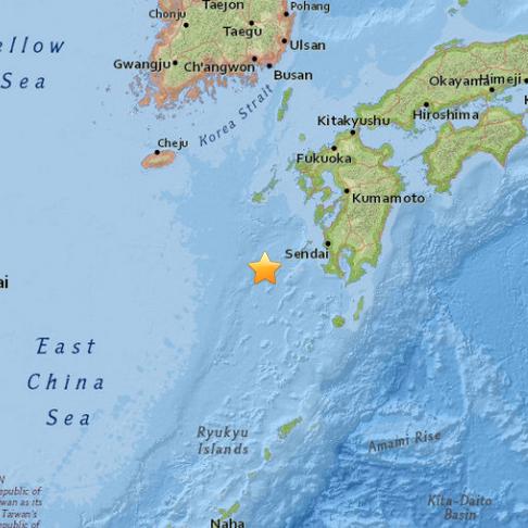 日本附近海域发生5.3级地震震源深度10公里(图)