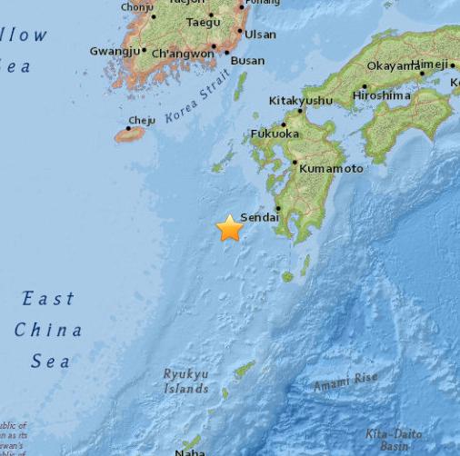 日本西南部海域发生5.1级地震震源深度30公里