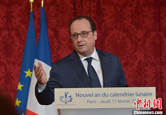 奥朗德:感谢亚裔坚持庆祝春节为法国人民带来欢乐