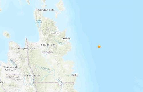 菲律宾东部海域发生5.0级地震震源深度35公里