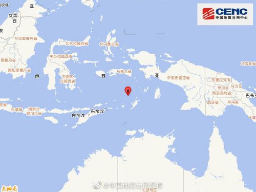 印尼班达海附近发生6.2级左右地震