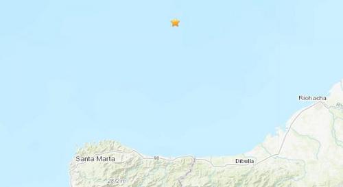 哥伦比亚北部附近海域发生5级地震震源深度10公里