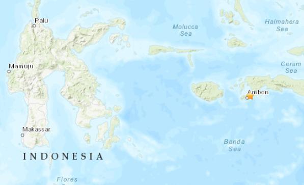 印尼安汶岛附近发生5.0级地震震源深度49.8千米