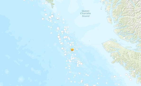加拿大附近海域发生6.2级地震震源深度10千米