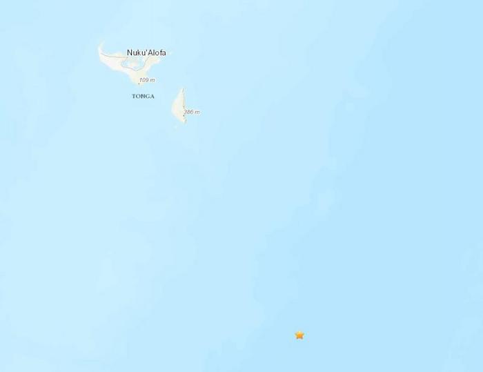 汤加群岛东南部海域发生5.2级地震震源深度55.9千米