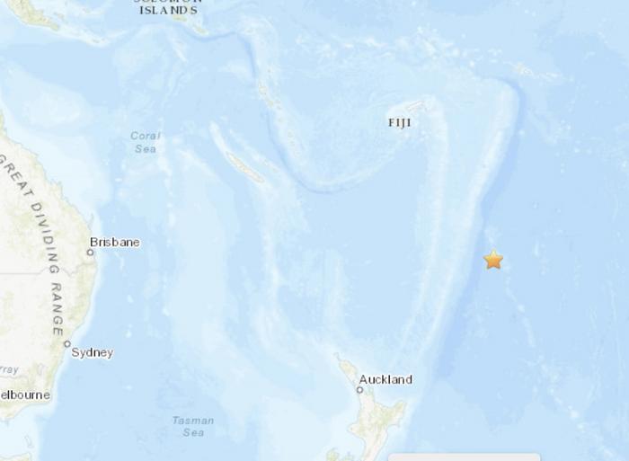 斐济群岛东南海域发生6.7级地震震源深度27公里