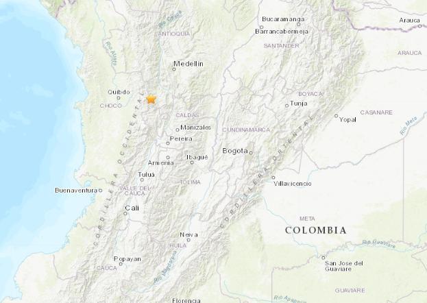 哥伦比亚北部发生5.1级地震震源深度95.4千米