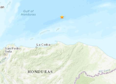 洪都拉斯北部海域发生6.3级地震震源深度33千米