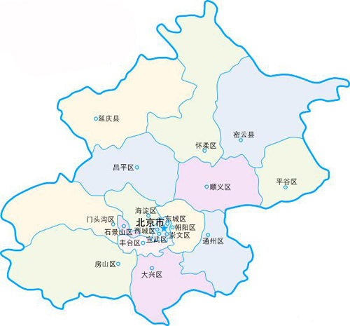 北京各区分界线地图图片