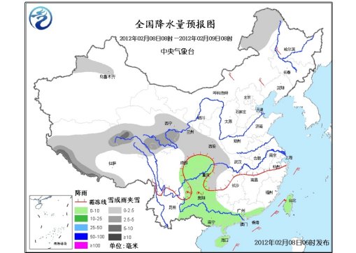 南方大部将有明显雨雪天气西藏南部局地大雪