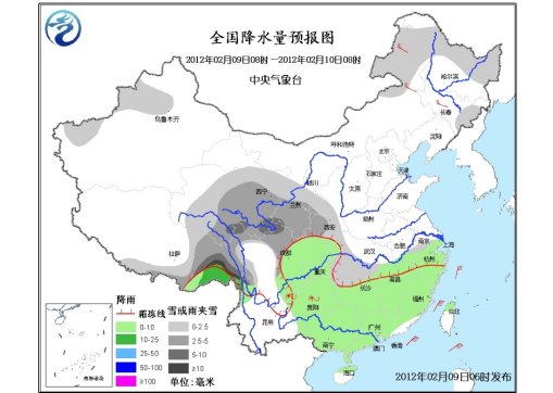 未来三天南方大部有明显雨雪青藏高原局地大雪