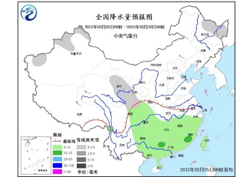 未来三天冷空气扩散南下江南华南局地有中到大雨