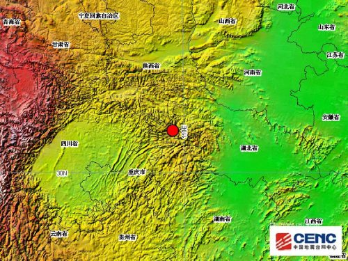 重庆巫溪县发生2.8级地震震源深度为6千米(图)