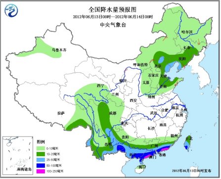 中国华南将持续较强降水陕豫鄂等地高温盛行(图)