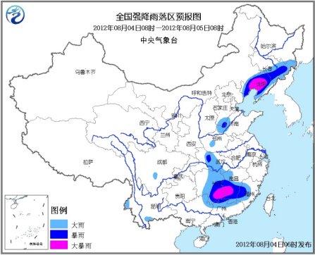 达维苏拉余威不减中国中东部局地有大暴雨(图)