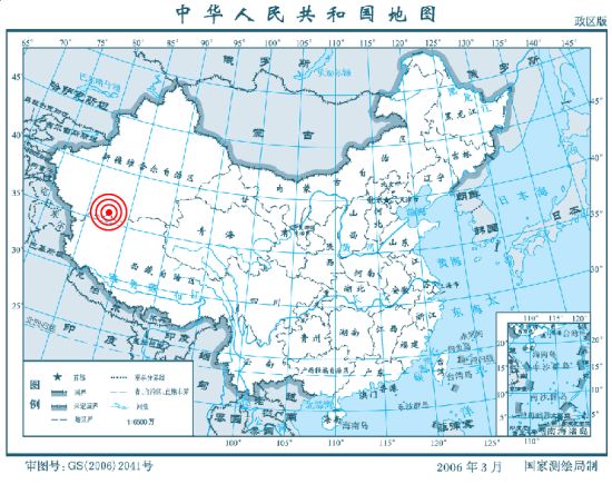新疆于田县发生6.2级地震震源深度30公里(图)