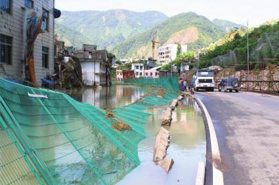 北川地震遗址遭洪水淹没部分村成孤岛5200人受灾