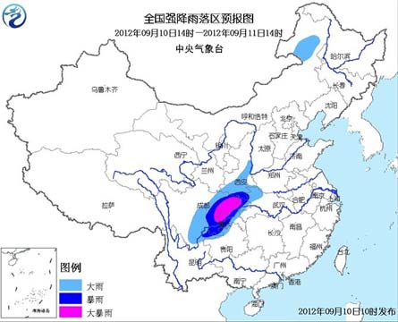 暴雨蓝色预警继续发布:四川重庆局地有大暴雨