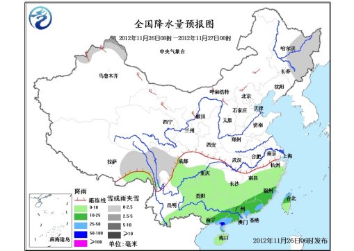 未来三天南方连续阴雨北方将再现大风降温天气