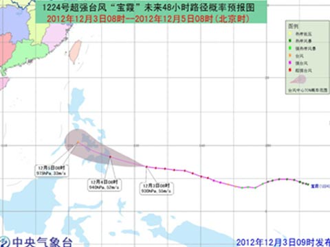 “宝霞”4日登陆菲律宾未来两天对中国无影响