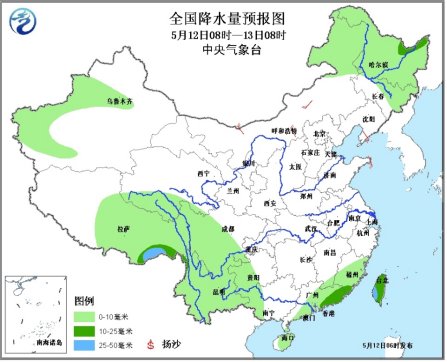 未来三天东北地区多阴雨四川芦山震区降雨增多