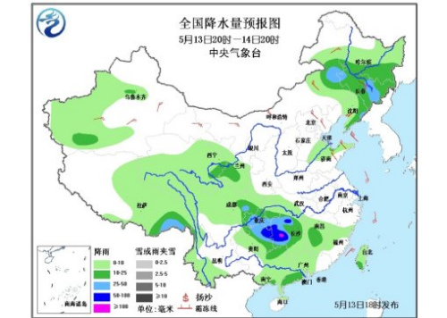 南方地区将迎来强降雨东北地区有小到中雨