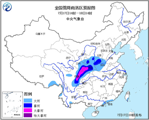 气象台发布暴雨黄色预警四川盆地西部有特大暴雨