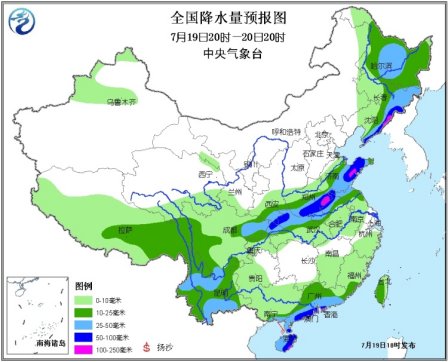强降雨带今起南移至黄淮一代四川阴雨仍持续