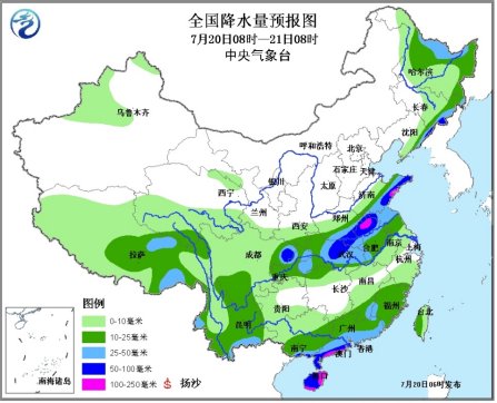 未来三天四川局地有大暴雨黄淮江汉有较强降雨