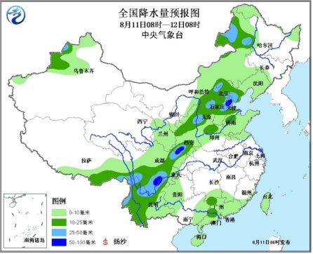 中国华北、东北将有明显降雨北京今有大到暴雨