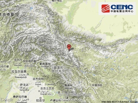 中国、克什米尔地区交界发生3.8级地震