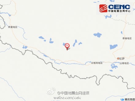 西藏措勤县发生3.8级地震震源深度7千米