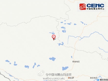 西藏尼玛县发生5.1级地震震源深度20千米(图)