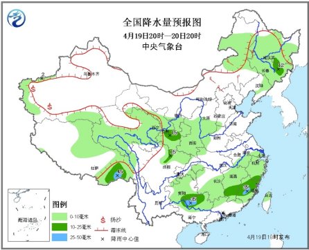 长江中下游有中到大雨局地伴有雷暴大风冰雹