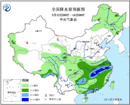 江南华南东部今明有强降水北方冷空气活动频繁