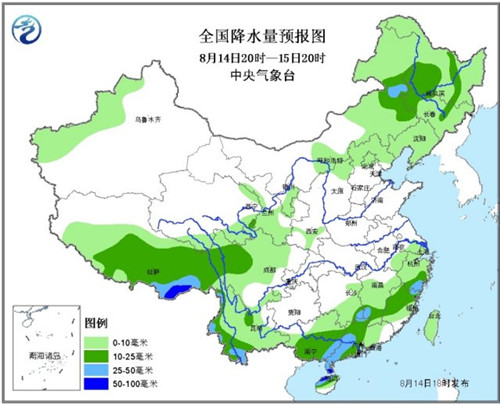 西南局地有大暴雨东北地区未来三天有阵雨
