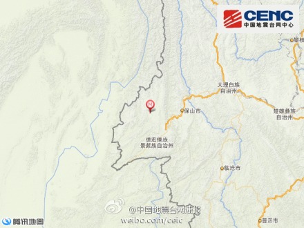 云南保山市腾冲县发生4.2级地震震源深度9千米