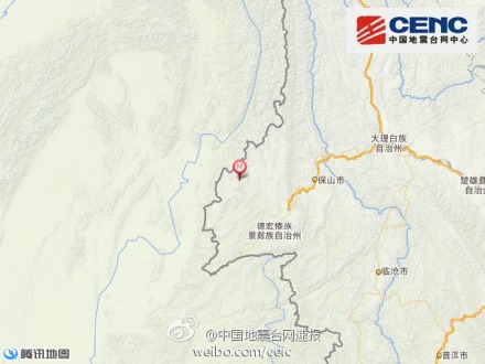 云南德宏盈江县发生3.0级地震震源深度11千米