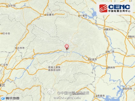 湖北恩施巴东县发生3.1级地震震源深度5千米(图)