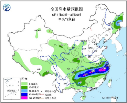 江南等地有强降水湖北监利今晚有中到大雨(图)
