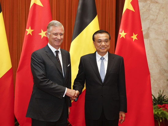 李克强会见比利时国王菲利普