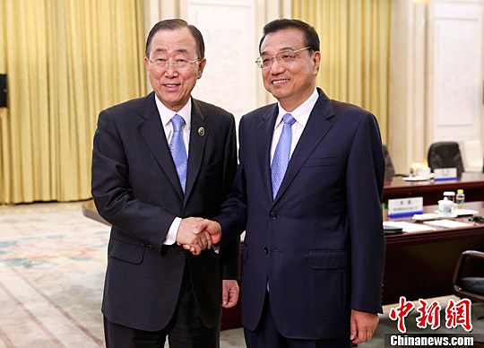 李克强晤潘基文:中方将继续坚定支持联合国工作